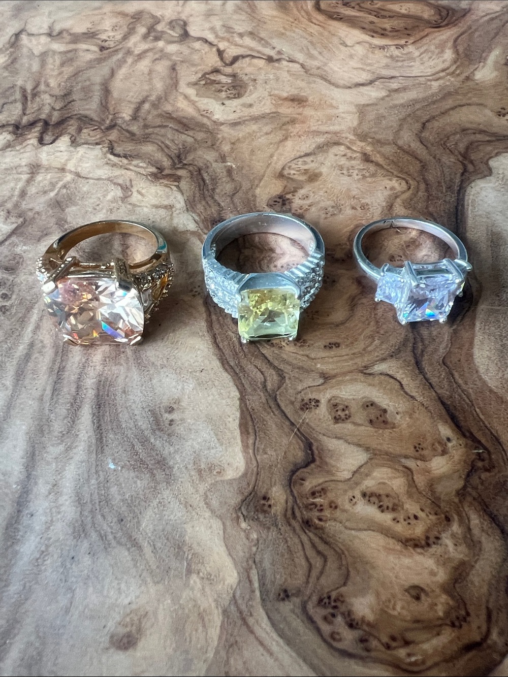 set of 3 costume rings size 6.5
